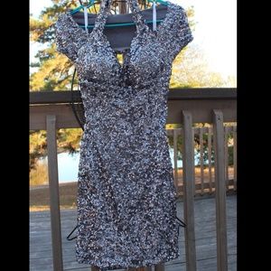 Sherri Hill® Silver Shimmering Sequin Dress #1612